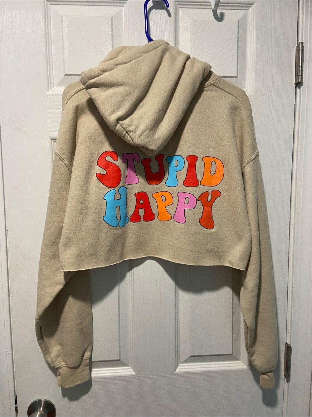 Cropped Beige Hoodie